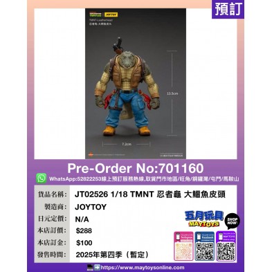 JT02526 1/18 TMNT 忍者龜 大鱷魚皮頭